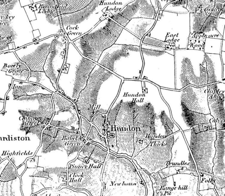 Detail from Ordnance Survey map of 1840